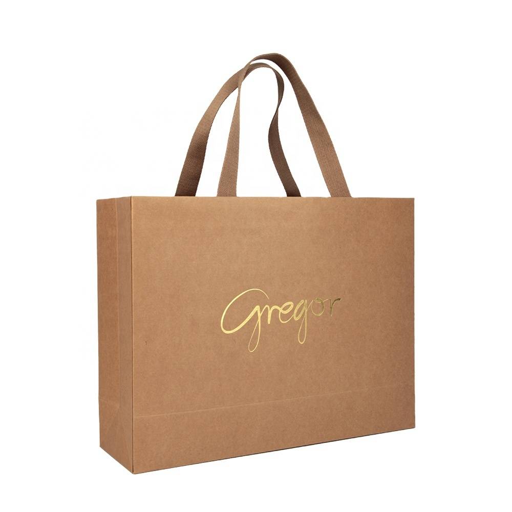 Brown Paper Customised Custom Kraf Bag Logo Gift Packaging Kraft Paper Bags